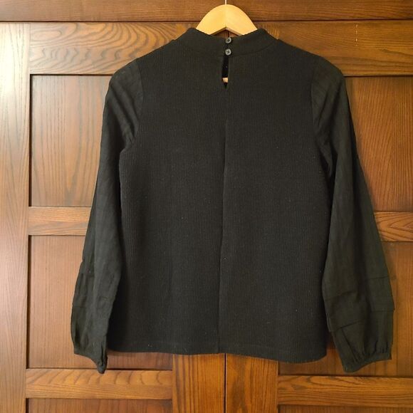 Madewell Weavemix Mockneck Bubble-Sleeve Top - Picture 8 of 9